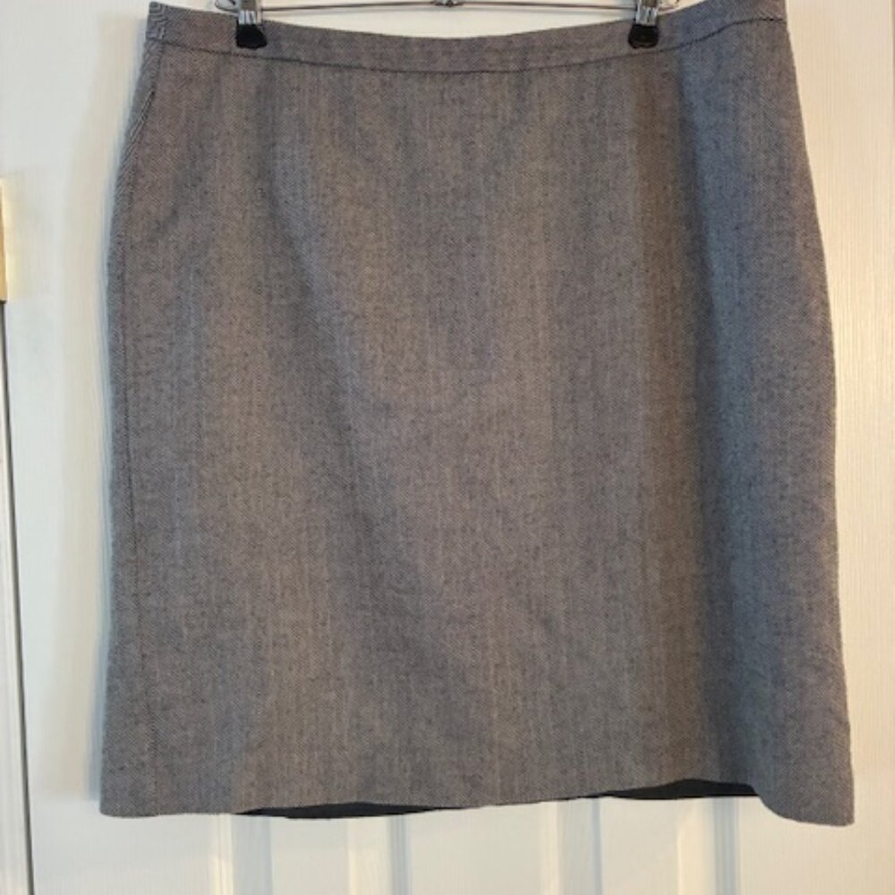 Issac Mizrahi for Target Wool Blend Herringbone Black Plus Career Skirt Size 16